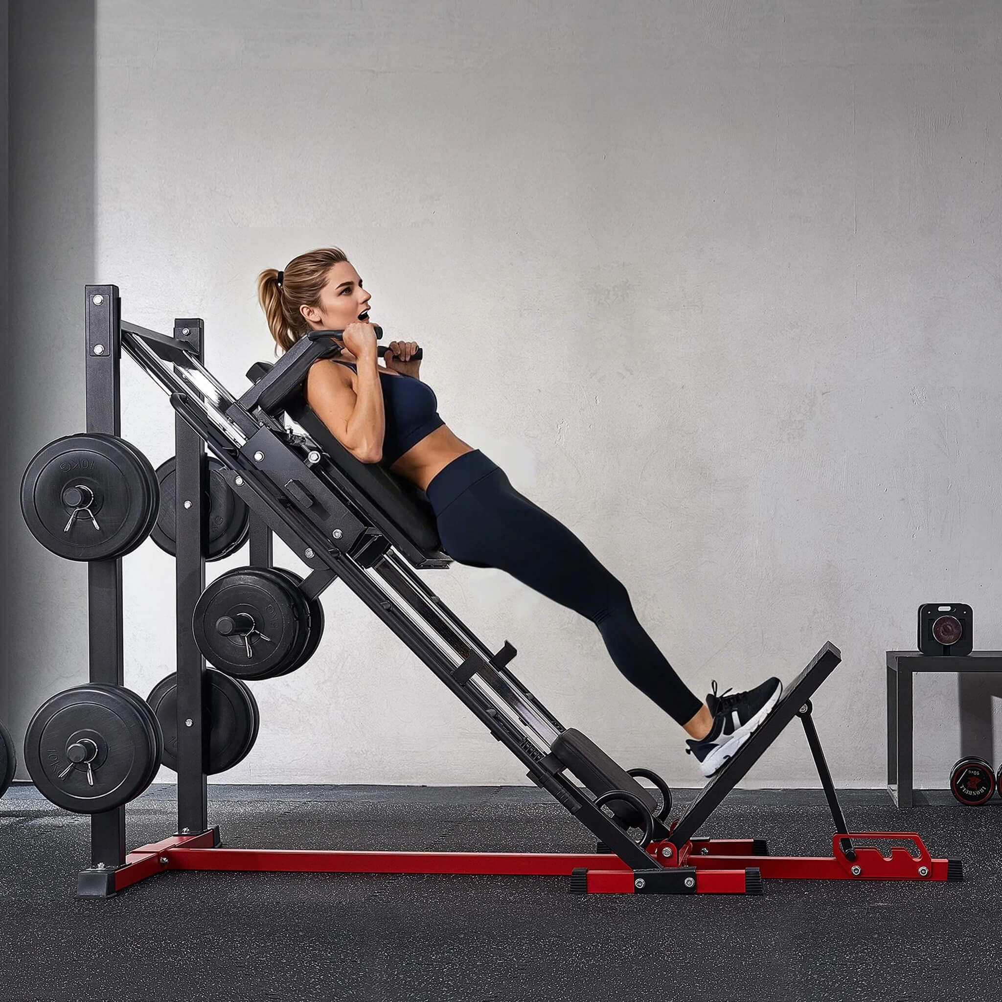 a multi-functional, and versatile exercise device used for strength training. pully systems, interchangeable bars, pull up bar, and benches